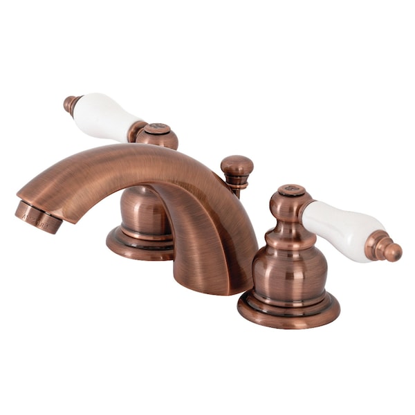 KB956PL Victorian Mini-Widespread Bathroom Faucet, Antique Copper